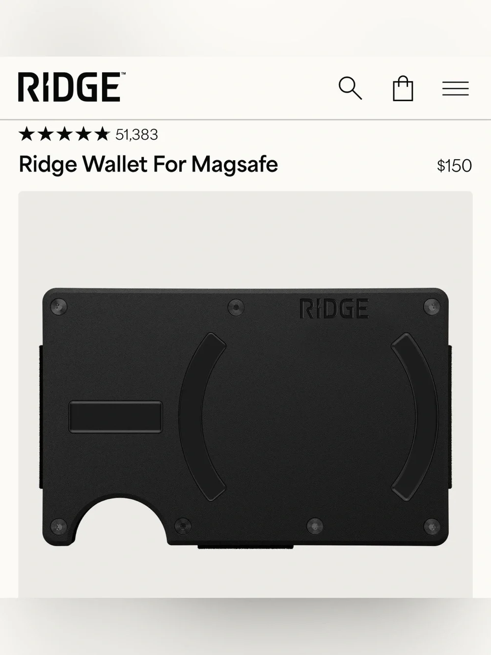 RIDGE WALLET | MAGSAFE • ‘MATTE BLACK’